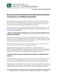 Moving Toward Fuel-Efficient and Alternative-Fuel Fleets: 10 Questions Local Officials Should Ask