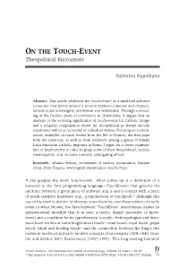 On the Touch-Event Theopolitical Encounters