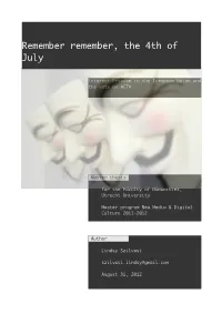 Remember Remember, the 4Th of July