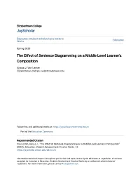 The Effect of Sentence Diagramming on a Middle Level Learner's Composition
