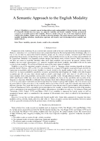 A Semantic Approach to the English Modality