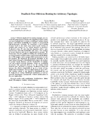 Deadlock-Free Oblivious Routing for Arbitrary Topologies