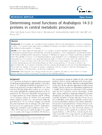 Determining Novel Functions of Arabidopsis 14-3-3 Proteins In