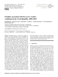 Fatalities Associated with the Severe Weather Conditions in the Czech Republic, 2000–2019