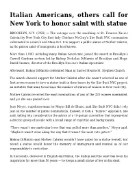 Italian Americans, Others Call for New York to Honor Saint with Statue