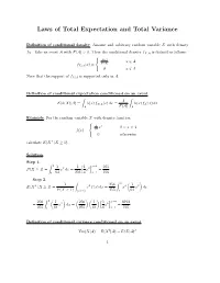 Laws of Total Expectation and Total Variance