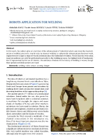 Robots Application for Welding