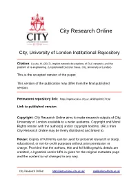 Implicit Network Descriptions of RLC Networks and the Problem of Re-Engineering