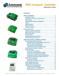 KMC Conquest™ Controller AIR DISTRIBUTION Application Guide
