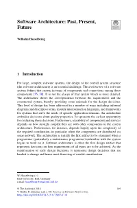 Software Architecture: Past, Present, Future