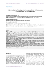 Understanding the Meaning of the Ambiguous Body – a Hermeneutic Concept Analysis of Flesh and Fleshly