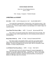 CHRISTMAS and ADVENT