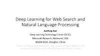 Deep Learning for Web Search and Natural Language Processing