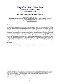 Determining Factors in Health in Morocco