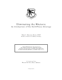 Eliminating the Rhetoric an Evaluation of the Halt-Phase Strategy