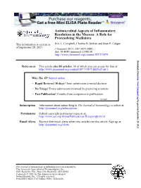 Proresolving Mediators Resolution in the Mucosa