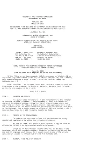 (Rule 13D-101) Information to Be Included in Statements