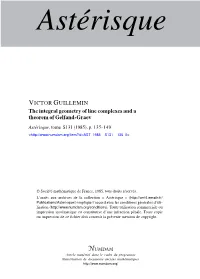 The Integral Geometry of Line Complexes and a Theorem of Gelfand-Graev Astérisque, Tome S131 (1985), P