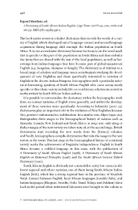 446 Rajend Mesthrie, Ed. the Book Under Review Is a Dialect