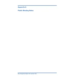 Appendix a Public Meeting Notes