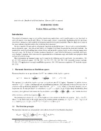 HARMONIC MAPS Introduction 1 Harmonic Functions on Euclidean
