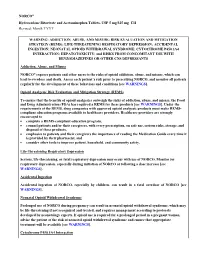 NORCO® Hydrocodone Bitartrate and Acetaminophen Tablets, USP 5 Mg/325 Mg CII Revised: Month YYYY