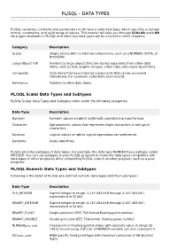 PL/SQL Data Types