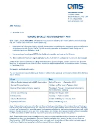 Scheme Booklet Registered with Asic