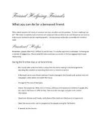 What You Can Do for a Bereaved Friend