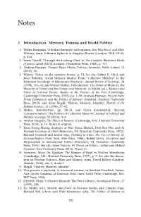 1 Introduction: Memory, Trauma and World Politics