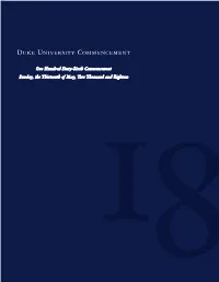 2018 Commencement Program