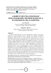 A Robust Multilayer Image Steganography Method Based on a Randomized Lsb Algorithm