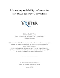 Advancing Reliability Information for Wave Energy Converters