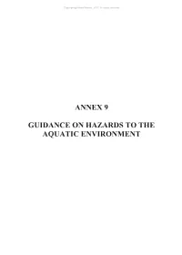 Annex 9 Guidance on Hazards to the Aquatic Environment