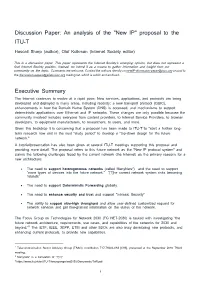 Discussion Paper: an Analysis of the "New IP" Proposal to the ITU-T
