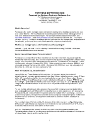 Pervasive Software FAQ's