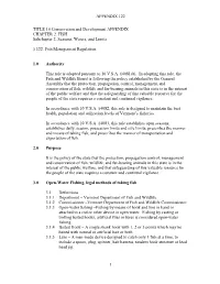 Section 7.0 of §122. Fish Management Regulation