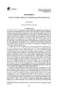 Simple Stable Maps of 3-Manifolds Into Surfaces