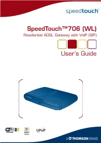 Speedtouch™706 (WL) User's Guide