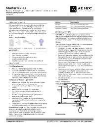 Starter Guide B a S I C W I R E L E S S L I G H T S W I T C H K I T ( E 8 K - a 1 1 - X X ) Wireless Lighting Control AHD0018C