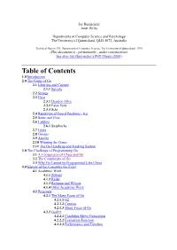 Table of Contents