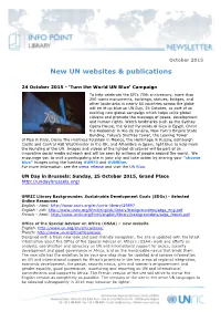 UNRIC Library Newsletter