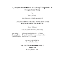 1,2-Asymmetric Induction in Carbonyl Compounds - a Computational Study