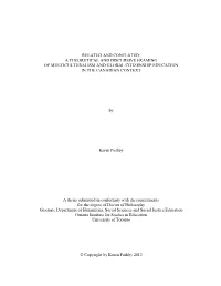 A Theoretical and Discursive Framing of Multiculturalism and Global Citizenship Education in the Canadian Context
