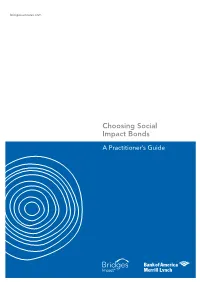 Choosing Social Impact Bonds, a Practitioner's Guide