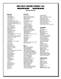Haen Meat Packing Product List