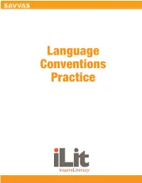 Language Conventions Practice Language Conventions Practice