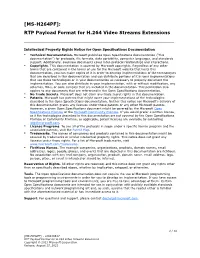 [MS-H264PF]: RTP Payload Format for H.264 Video Streams Extensions