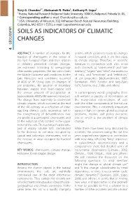 Soils As Indicators of Climatic Changes