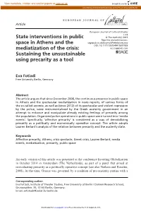 Sustaining the Unsustainable Using Precarity As a Tool